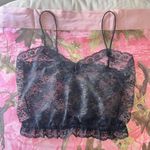 coquette y2k black lace mesh cami crop top Photo 6