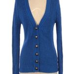 Everly for Francesca’s Cobalt Blue Long Sleeve Sweater Wool Blend Cardigan Small Photo 0