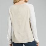 prAna  Two Tone White/Cream Hensley Long Sleeve Women's Shirt Size M Photo 1