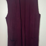 New Directions Burgundy Open Front Knit Ribbed Sweater Vest Longline Size L Red Size L Photo 0
