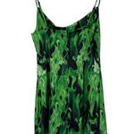 Urban Outfitters Mini Slip Dress Spaghetti Strap Cowl Neck Black Green Flames L Photo 5