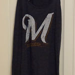 Milwaukee Brewers Dress Medium Dark Blue Sleeveless Majestic Threads Midi Photo 0