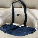 Vintage LL Bean Blue & White Canvas Boat & Tote Bag Photo 0