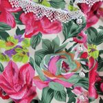 Impressions Vintage Womens Blouse 10 Pink Floral Crochet Lace Trim Collar Photo 6