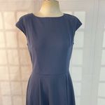 Dress Tells navy cap sleeve retro 50’s vibe fit & flare midi dress size large Photo 1