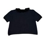 Massimo Dutti Cardigan textured black navy knit sweater Size S Photo 4