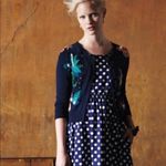 Anthropologie Vanessa Virginia Blue Polka Dot Pin Up Style Dress Womens 0 Retro Empire Waist Photo 2