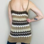 Retro Brown Chevron Gold Sparkle Hippie Tunic Tank/Mini Dress Photo 2