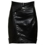 RtA Paloma Lambskin Vinyl Mini Skirt Black Neptune Womens 6 NEW Photo 13