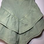 MOTHER The Ruffle Mini Skirt in Loden Frost Green side zip Y2K size 24 Photo 5