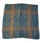 None VTG Square Scarf Mustard Gold Hunter Green Plaid 27" X 27" Unbranded Photo 0