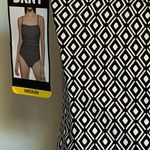 DKNY NWT Black and White Women’s One Piece with Ruching Sz Medium Photo 5