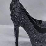 Bella Luna Rhinestone Platform Pumps Womens 7.5 Black Stiletto Heels Shoes Party Photo 3