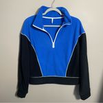 Halara  Stand Collar Half Zip Long Sleeve Color Block Fleece Sweatshirt Photo 6