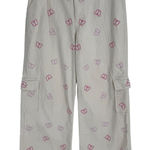 Forever 21  Butterfly‎ Print Corduroy Cargo Pants Cream Large Streetwear Coquette Photo 0