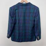 Vintage 80’s Giorgio Sant Angelo Tartan Plaid Wool Blazer Size 10 Green Photo 2