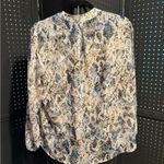 Veronica M  Snakeskin Print Blouse in Blue and Cream Photo 7