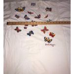 Swan Magic Embroidered Butterflies Shirt Tee 1994 Size S Vintage Cotton White Photo 3