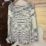 Democracy  Black and White Textured Knit Sweater Photo 0
