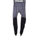 Lululemon Leggings Womens 10 Black Gray Heathered Stirrup High Rise Yoga Ruched Photo 2