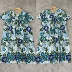 The Vermont Country Store Cotton Shortsleeve Muumuu Hawaiian Midi Dress Floral L Green Size L Photo 1