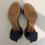 Tory Burch Marguerite Perforated Floral Navy Blue Slingback Block Heel Sandal 10 Photo 6