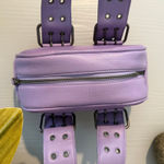 Free People  bag leather small handbag purse boho lilac purple lavender Photo 4