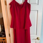 Catherines  1X Red cold shoulder dress 18/20W Bell Sleeve Cocktail party stretch Photo 7