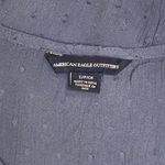 American Eagle 🎈  Outfitters AEO Boho Blue Tunic Top Size Small Lace Up Front Photo 5