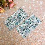 Baby Blue Floral Premium Cotton Face Mask Multiple Photo 2