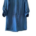 ZARA  Basic Womens Blue Long Sleeves Waist Cord Viscose Shirt Dress SZ XS # 1169 Photo 3
