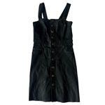 Pistola Black Waxed Denim Jumper Dress Sleeveless Button-Down Size Small Women's Photo 9