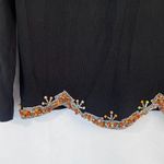 Adore Embellished Beaded Knit Sweater Dressy Boho Chic Black Size Medium Photo 4
