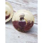 Vintage Clip On Earrings Large Statement Gold Tone, Silver Tone, Metallic Purple Photo 5