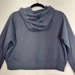 Nike Sportswear Essential Black Cropped Sweatshirt Hoodie Size Medium White Logo Photo 5