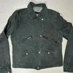 Calvin Klein Vintage  Black Wash Denim Biker Style Jacket Women’s Size Small Photo 3