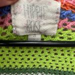 Hippie Rose Y2K Rainbow Crochet Striped Flare Bell Crop Sleeves Lettuce Hem Sweater Small Photo 3