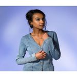 The Jetset Diaries   | S | Denim Jacket Blazer Coat Mid Length Light Wash Luxury Photo 6