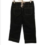 Free People black cropped wide leg 6 sailor front contrast stitch lace up back Photo 3