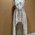 DO+BE  white and beige hi-low lace dress Photo 3