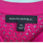 Banana Republic  Pointelle Short Sleeve Mini Sweater Dress Fuchsia Pink XS Photo 2