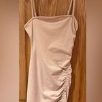 Urban Outfitters Side Ruched Straight Neck Bodycon Mini Dress in Nude Size Small Photo 0