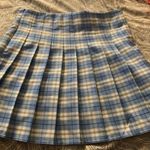 SheIn baby blue plaid  pleated skirt Photo 0