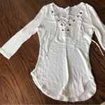 William Rast  lace up waffle top 3/4 sleeve Photo 0