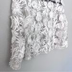 ZARA White Sheer Floral Top Photo 4