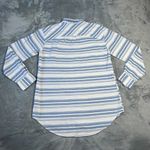 A New Day  Stripe Button Down Shirt Size Large Nautical Coastal Casual Photo 1