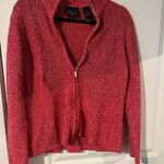 Liz Claiborne Crazy Horse by  Red/White Knitted Zip Up Sweater Size Large Photo 4