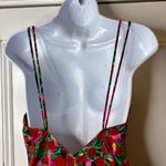 Victoria's Secret  Vintage Gold Label Satin & Lace Nightie Slip Red & Pink Tulips Photo 9