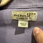 One World Ombre Denim Cropped Jacket Purple Blue Short Sleeve Women's 2X Photo 2