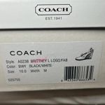 Coach Brittney Logo Black White Espadrille Wedge Sandal Size 10 Jacquard Tie Photo 7